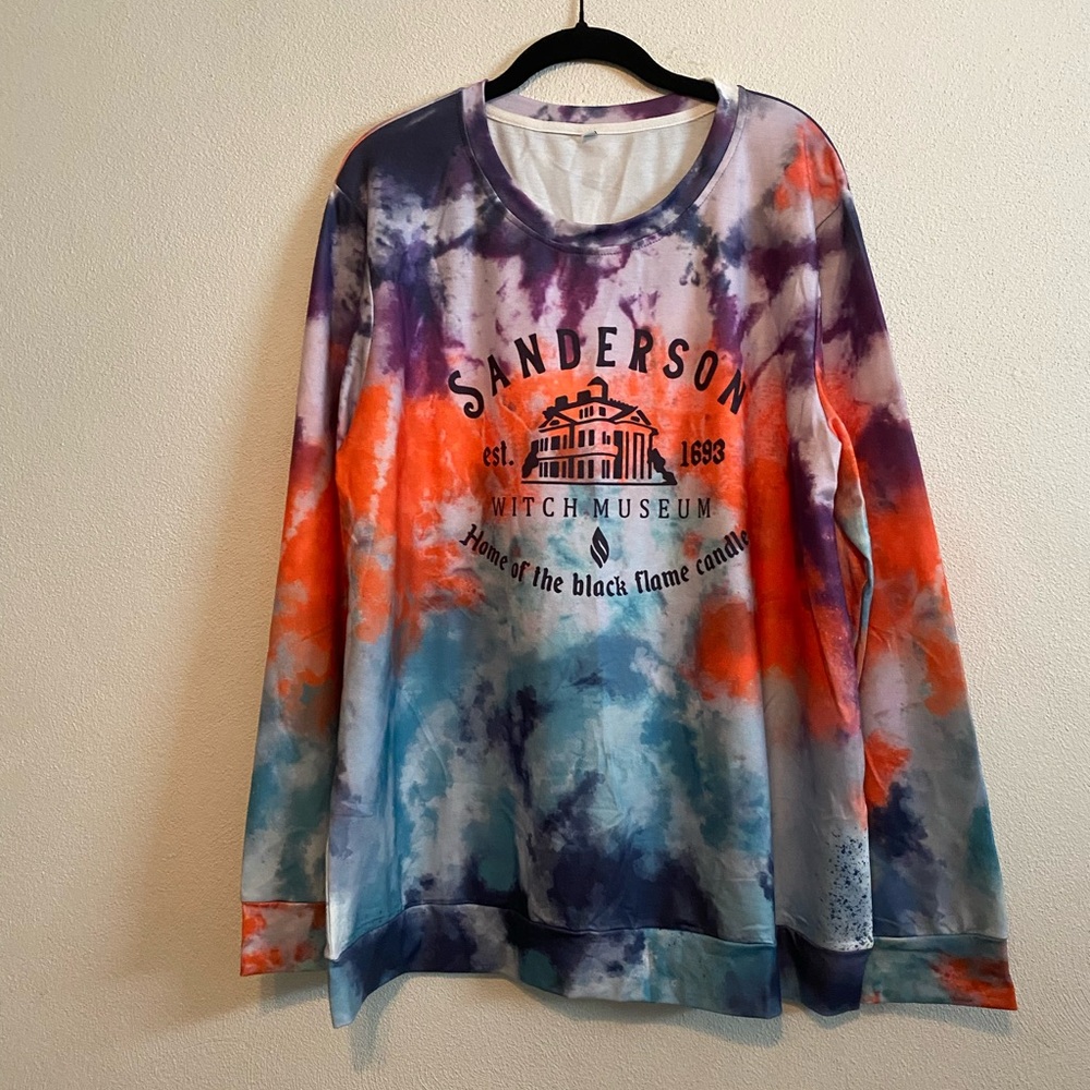 Sanderson Witch Museum lightweight sweatshirt brand new size 2X tie dyed.
